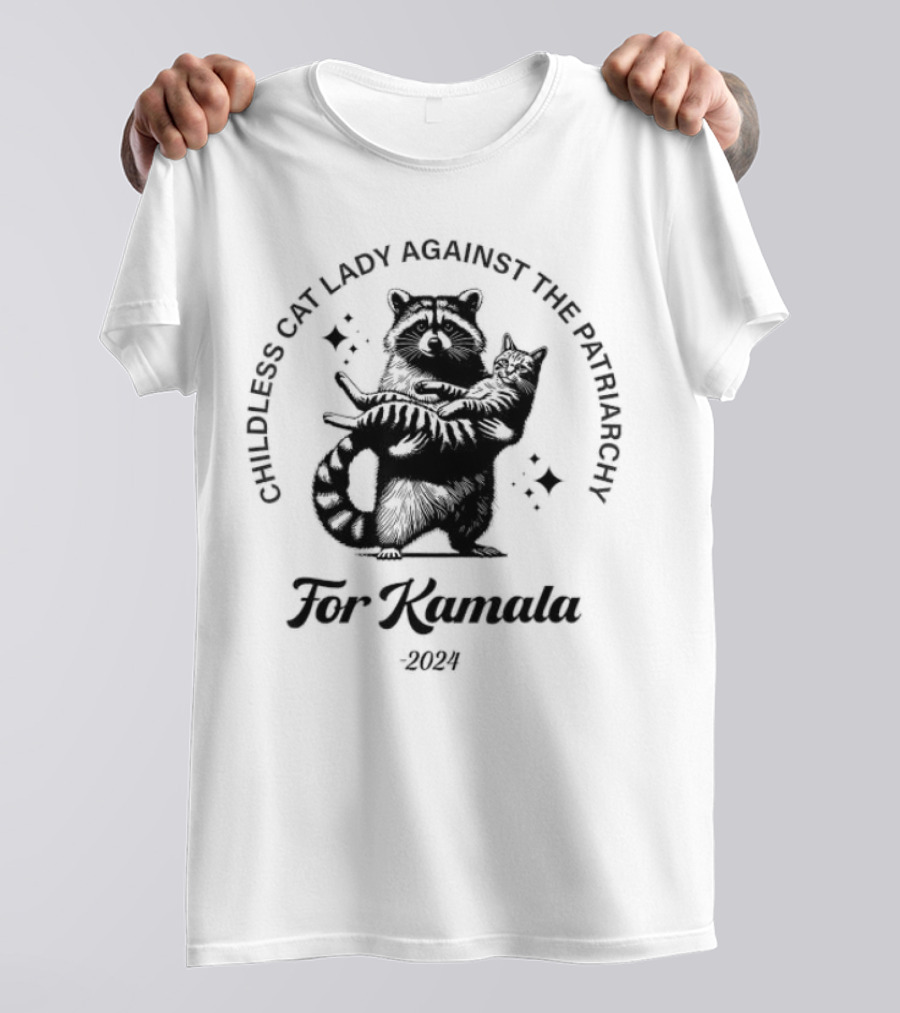Childless Cat Lady Against The Patriarchy For Kamala T-Shirt