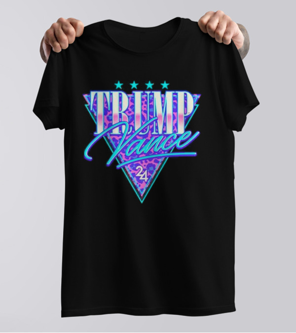 Trump Vance 24 Retro Triangle Neon T-Shirt