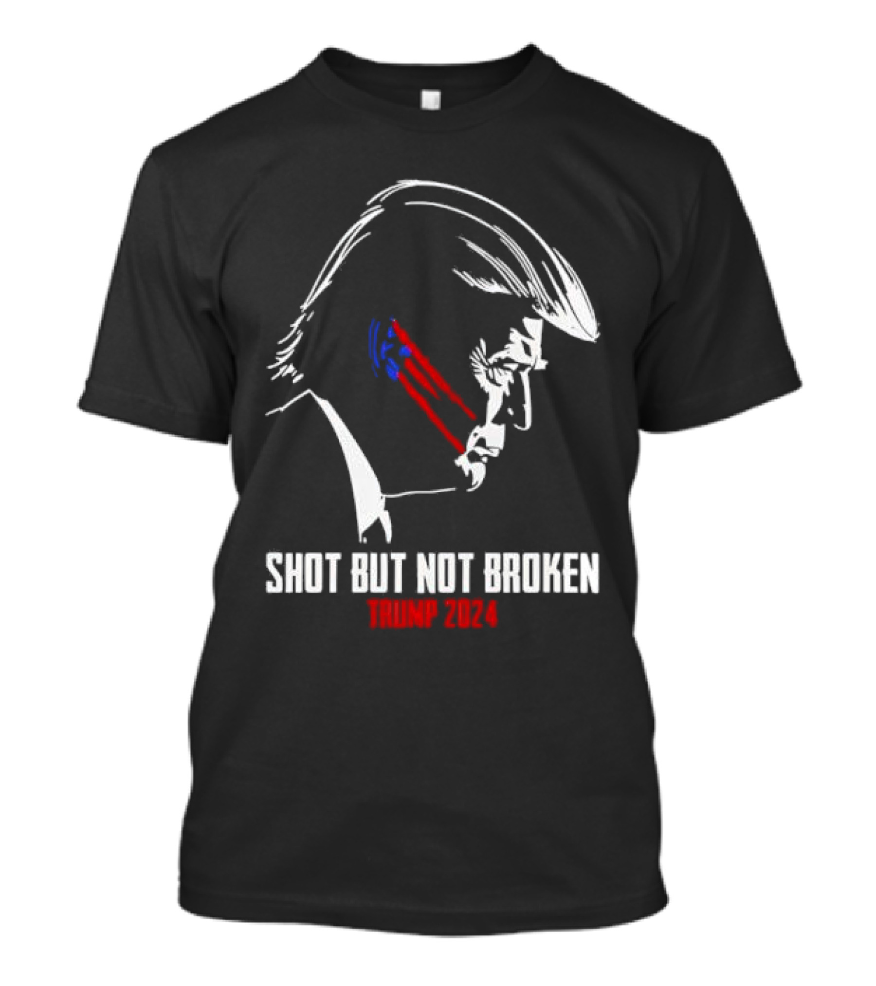 Shot But Not Broken Trump 2024 American Patriotic Symbolic T-Shirt