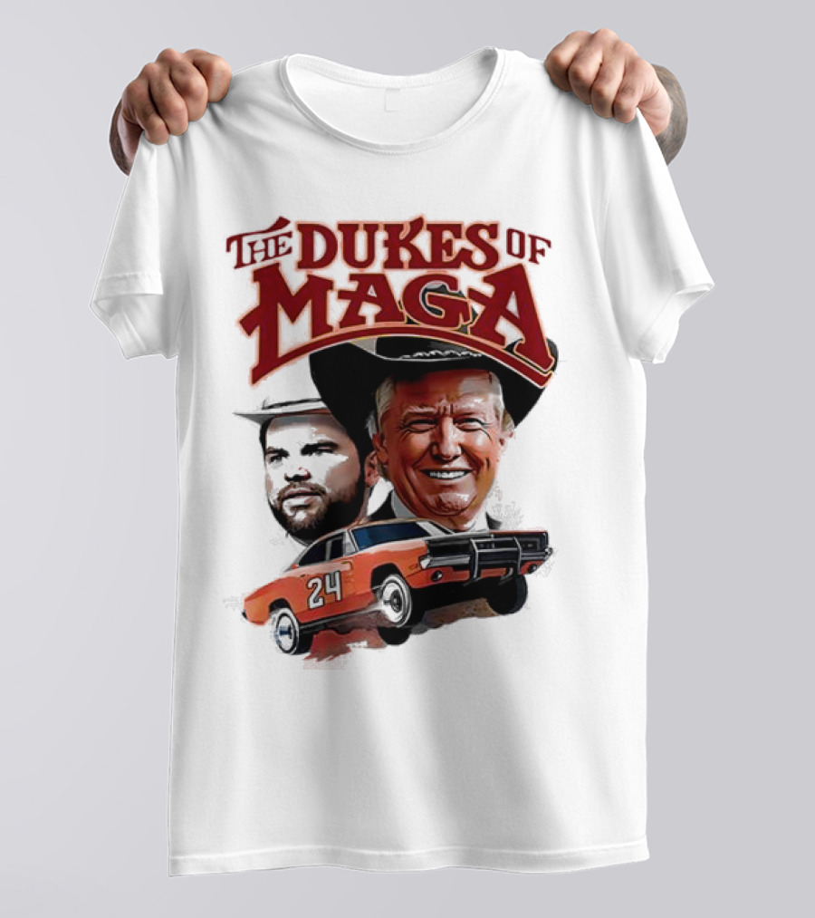 The Dukes Of Maga Car 24 With Trump And Orange Racecar T-Shirt