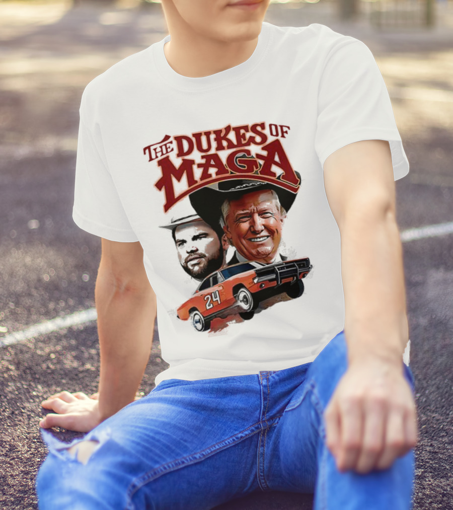 The Dukes Of Maga Car 24 With Trump And Orange Racecar T-Shirt