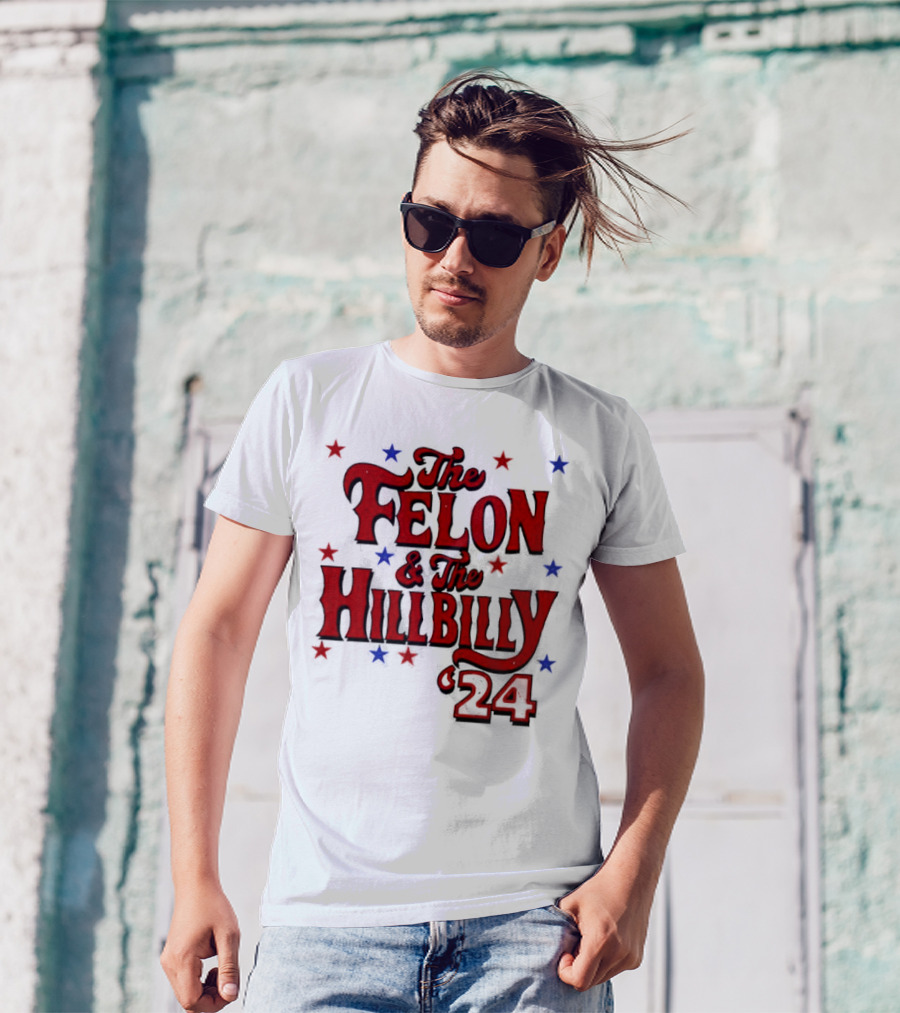 The Felon And The Hillbilly 24 Red And Blue Star T-Shirt