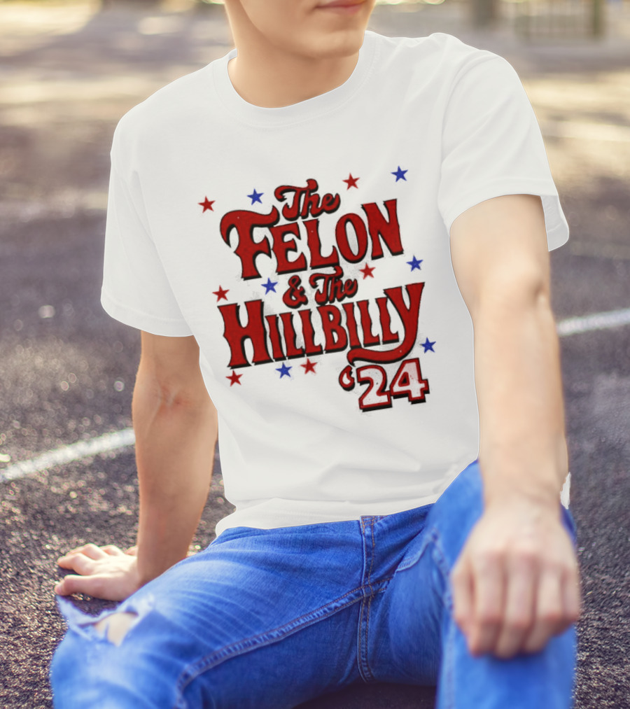 The Felon And The Hillbilly 24 Red And Blue Star T-Shirt