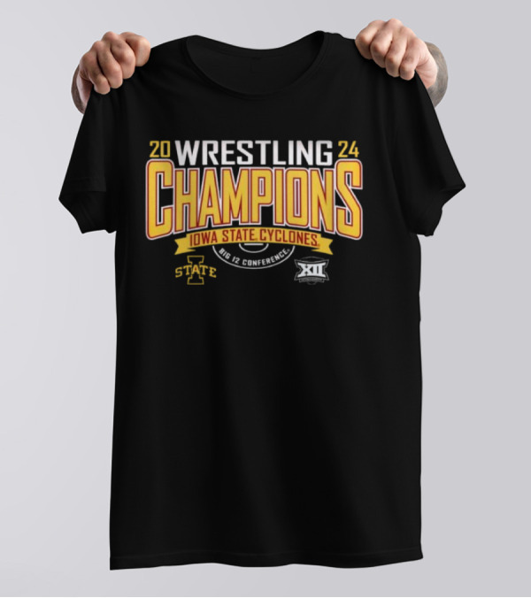 20 24 Wrestling Champions Iowa State Cyclones Big 12 Conference T-Shirt