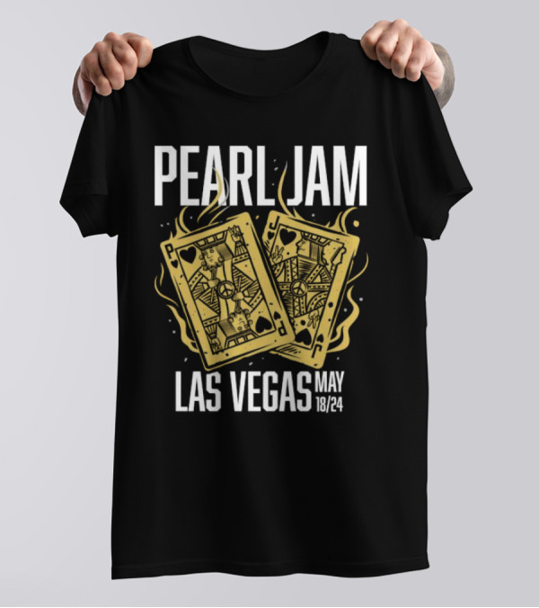 Pearl Jam Las Vegas Tour May 18 2024 Playing Cards Flame T-Shirt