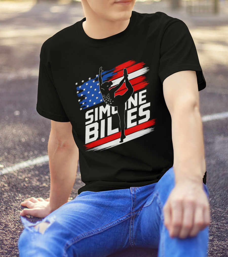 SIMONE BILES USA AMERICAN FLAG GYMNASTICS TEAM T-Shirt