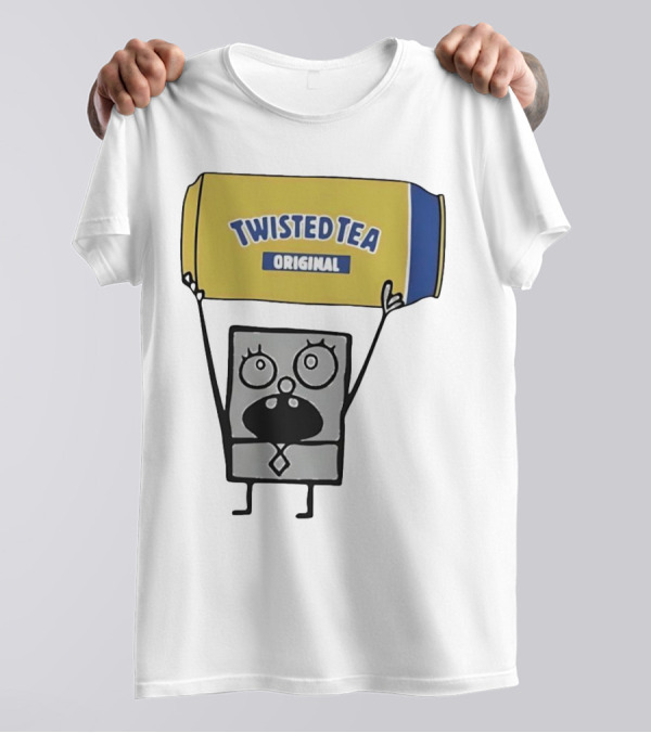 SpongeBob Doodlebob Holding Twisted Tea Original Can T-Shirt