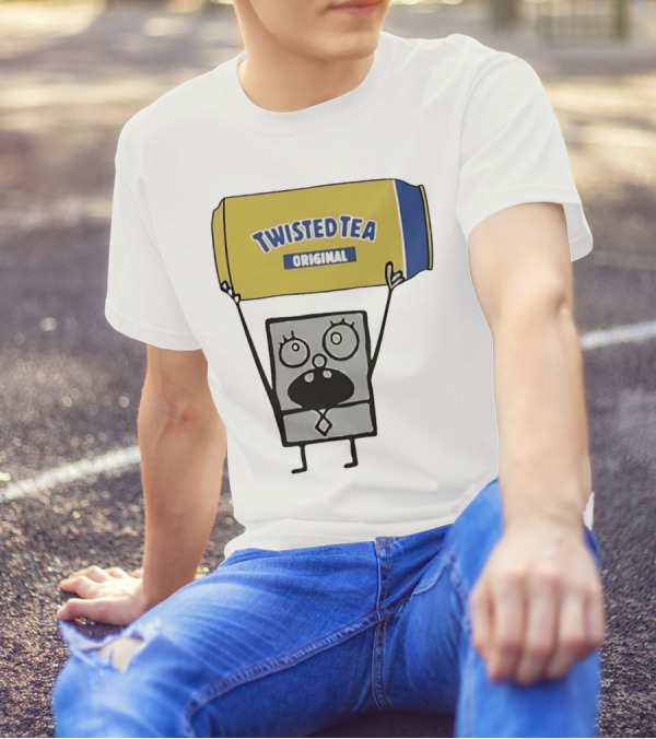 SpongeBob Doodlebob Holding Twisted Tea Original Can T-Shirt