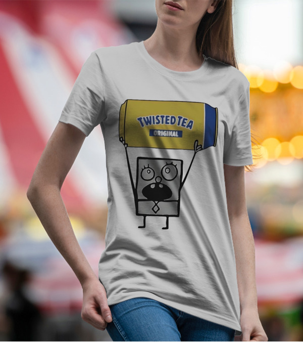 SpongeBob Doodlebob Holding Twisted Tea Original Can T-Shirt