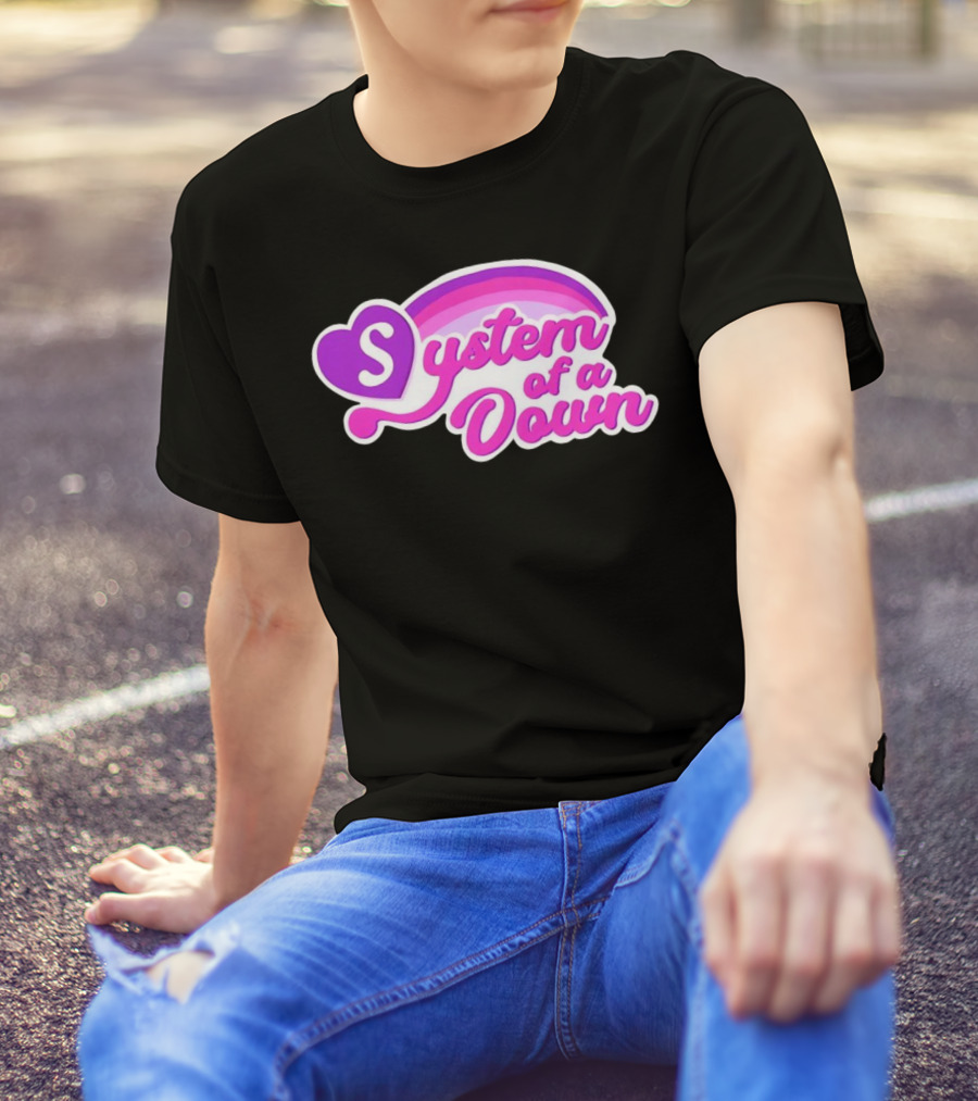 System Of A Down Rainbow Heart T-Shirt