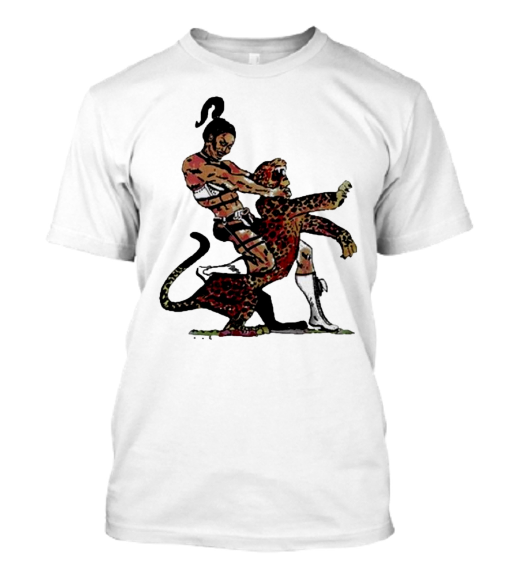 Welcome To The Jungle Wrestling Warrior And Leopard Showdown T-Shirt