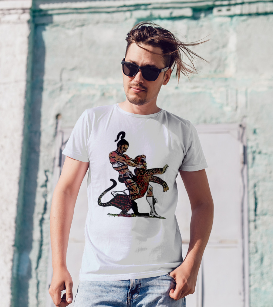 Welcome To The Jungle Wrestling Warrior And Leopard Showdown T-Shirt