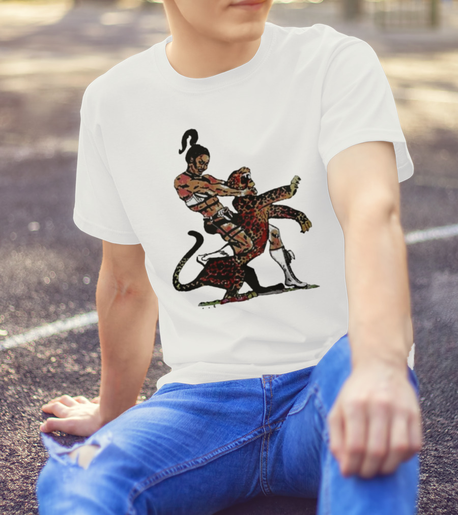 Welcome To The Jungle Wrestling Warrior And Leopard Showdown T-Shirt