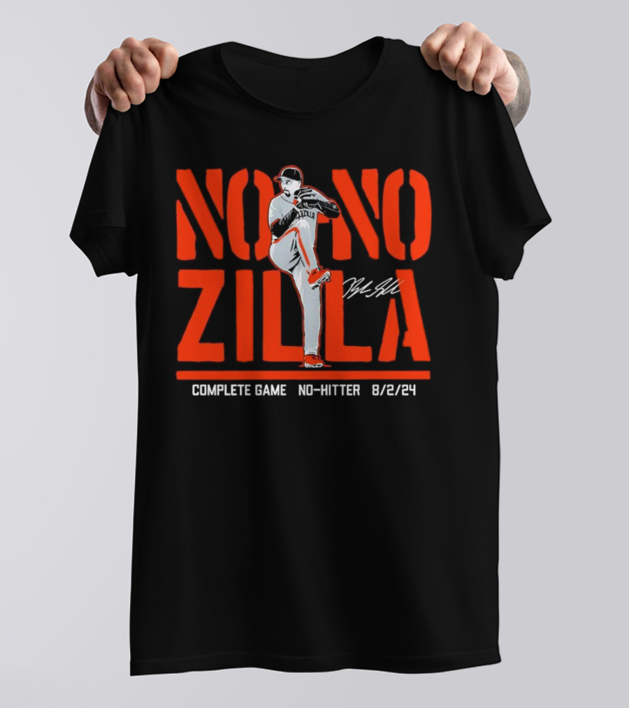 Blake Snell No No Zilla Complete Game No-Hitter 8/2/24 Signature T-Shirt
