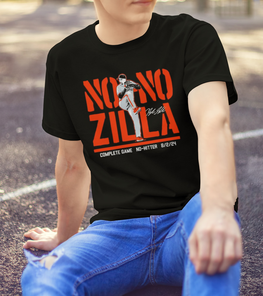Blake Snell No No Zilla Complete Game No-Hitter 8/2/24 Signature T-Shirt