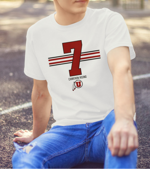Cameron Rising Utah Utes Number 7 Stripe T-Shirt