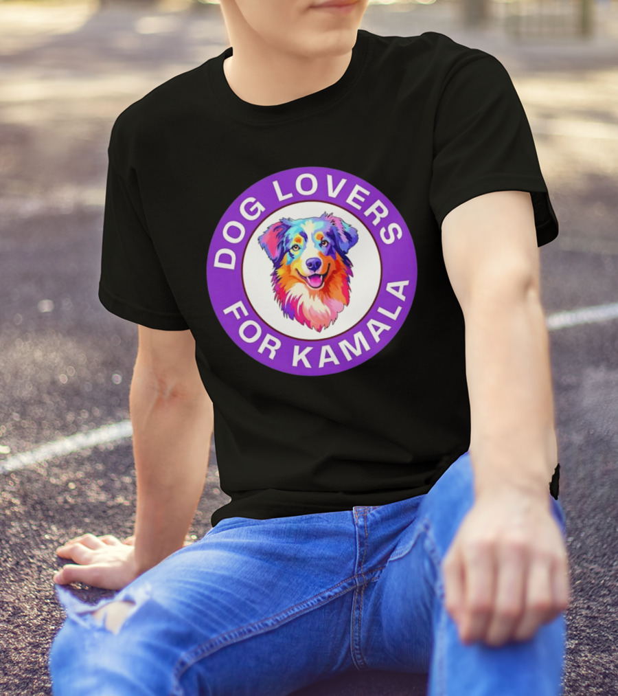 Dog Lovers For Kamala Harris Australian Shepherd T-Shirt