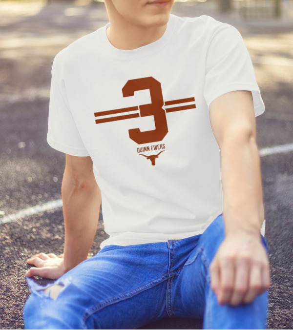 Quinn Ewers Texas Longhorns Number 3 T-Shirt