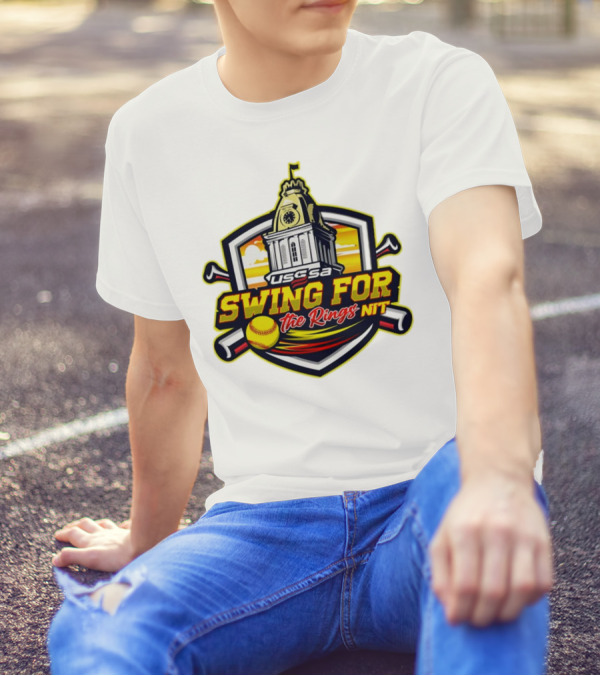 USSSA Pennsylvania Fast Pitch Swing For The Rings NIT 2024 Baseball Capitol Badge T-Shirt