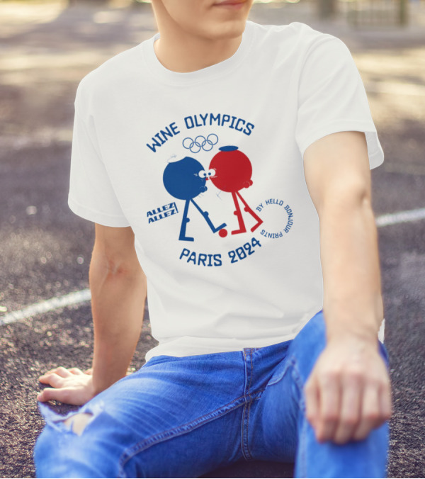 Wine Olympics Paris 2024 Allez Allez By Hello Bonjour Prints T-Shirt