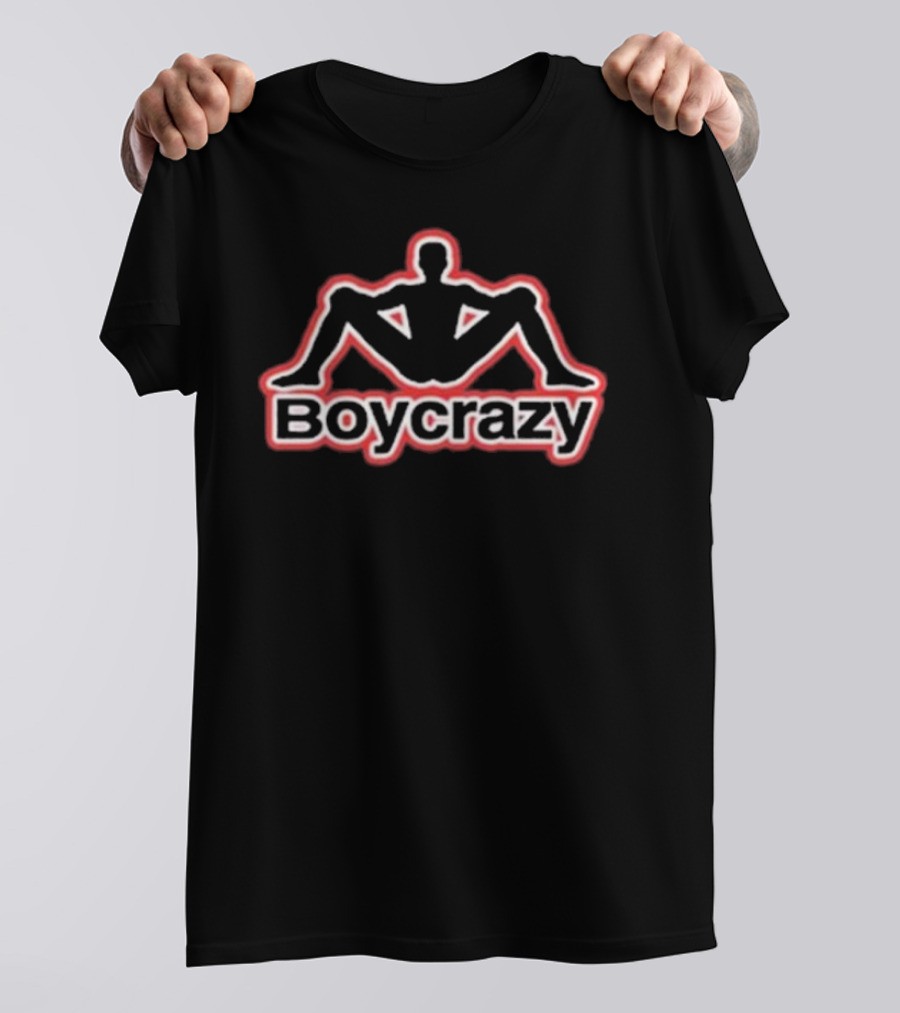 Boycrazy Silhouette Outline Logo With Seated Figure T-Shirt