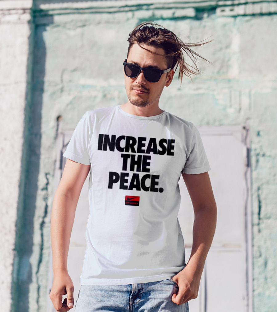 Increase The Peace Stussy Red Swoosh T-Shirt