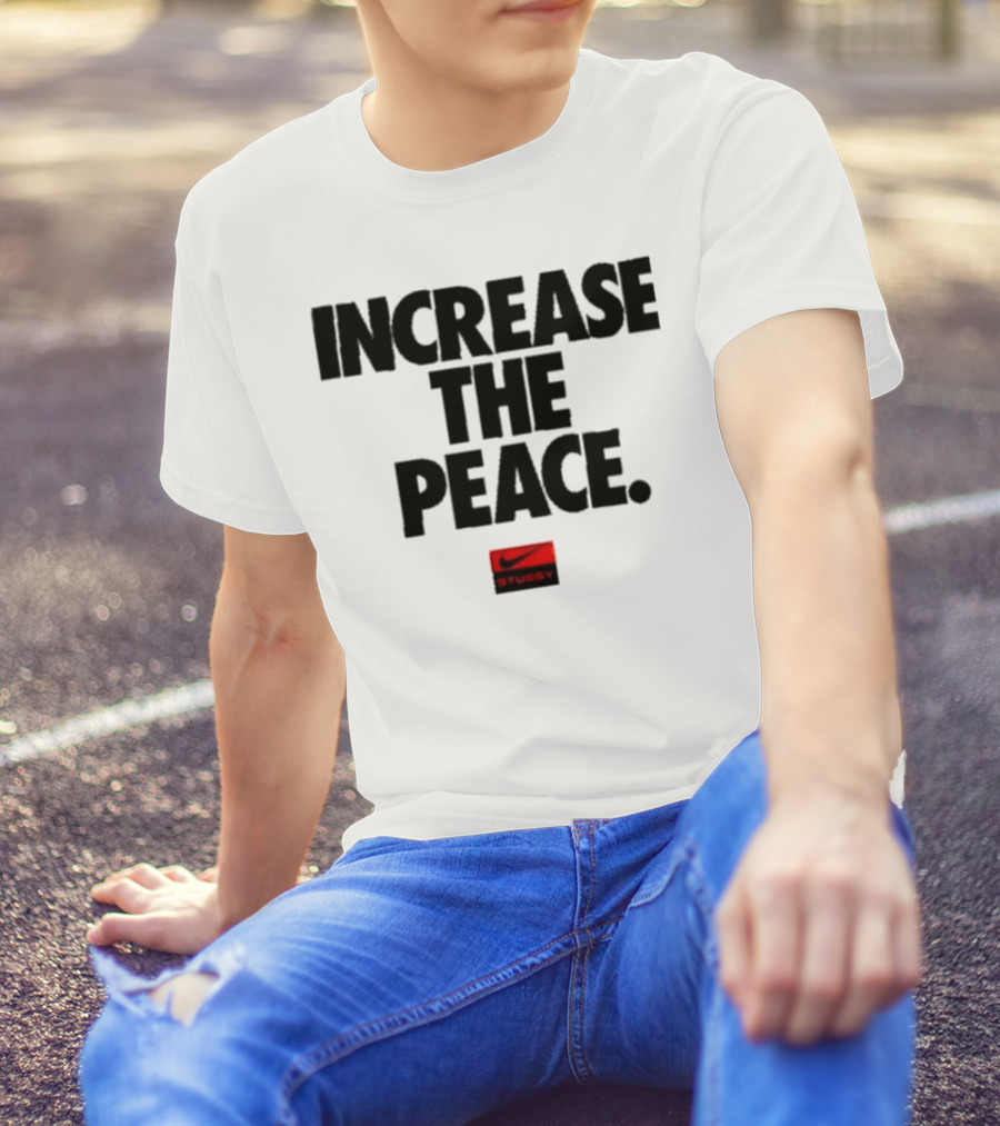 Increase The Peace Stussy Red Swoosh T-Shirt