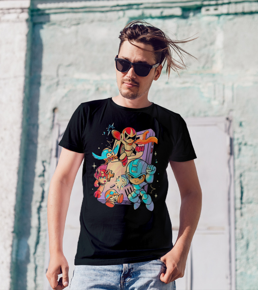 Mega Man And Friends Adventure With Console Elements T-Shirt
