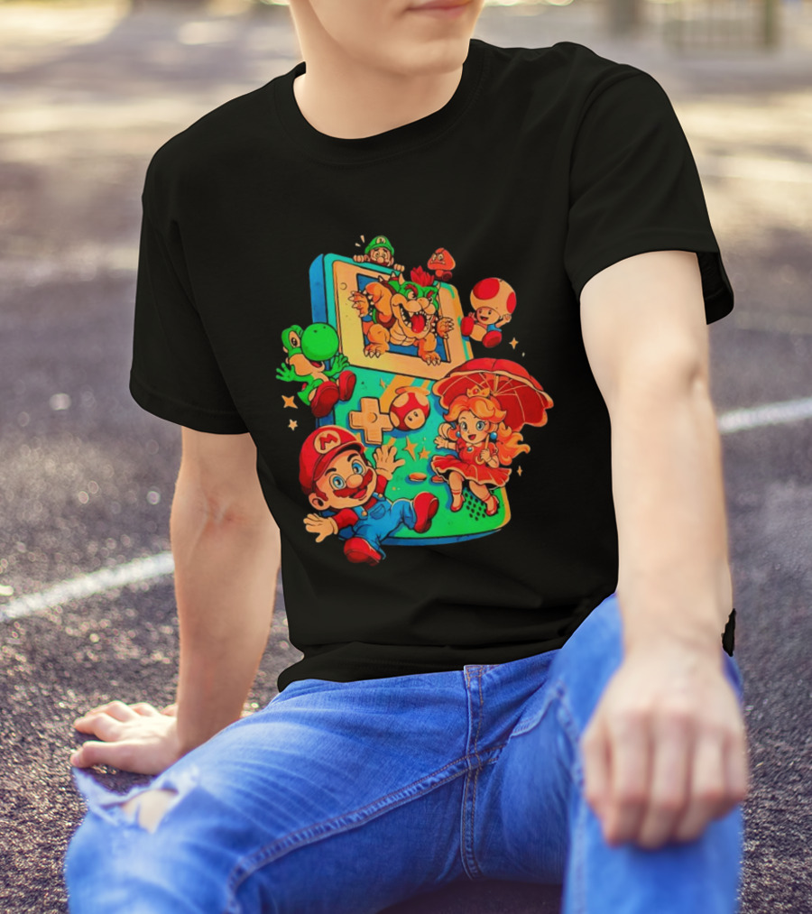 Super Mario Plumber Adventure Characters Game Icons T-Shirt
