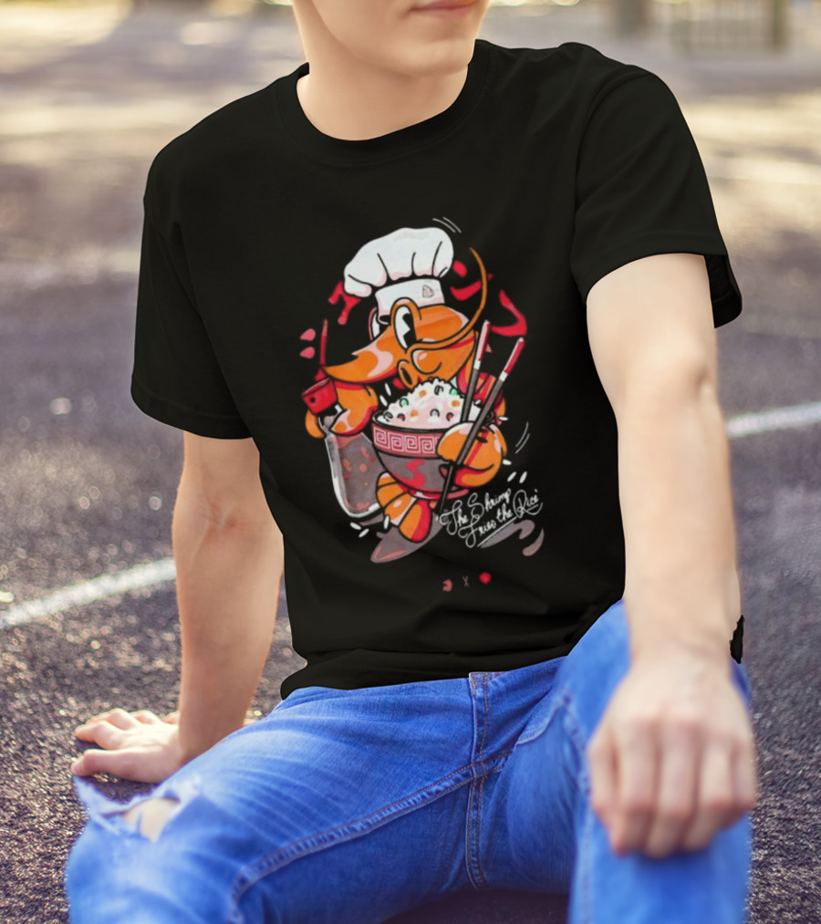 The Shrimp Fried Rice Chef With Chopsticks And Soda Cup T-Shirt