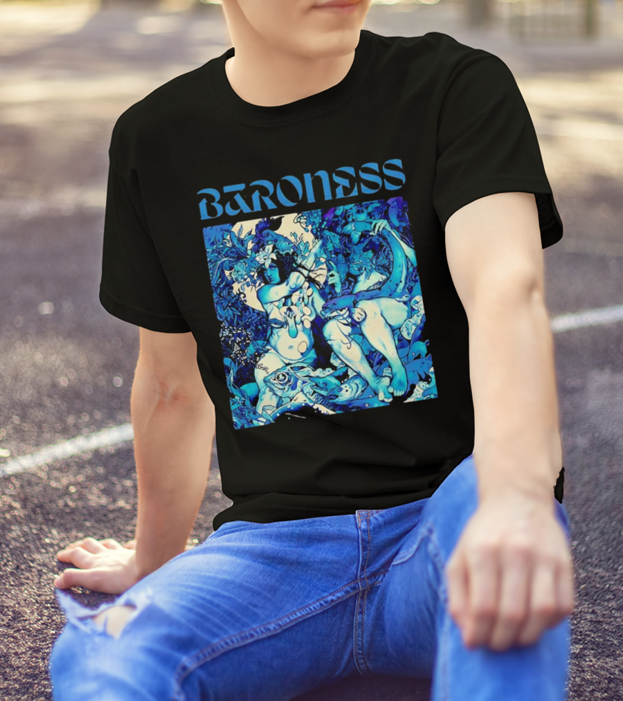 Baroness Blue Record Psychedelic Mythical Scene T-Shirt