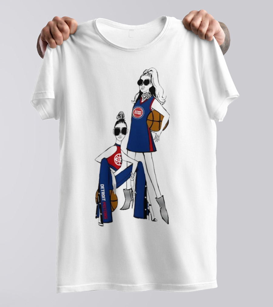 Detroit Pistons G-III 4Her Basketball Fashion Sisters Fitted Girls T-Shirt