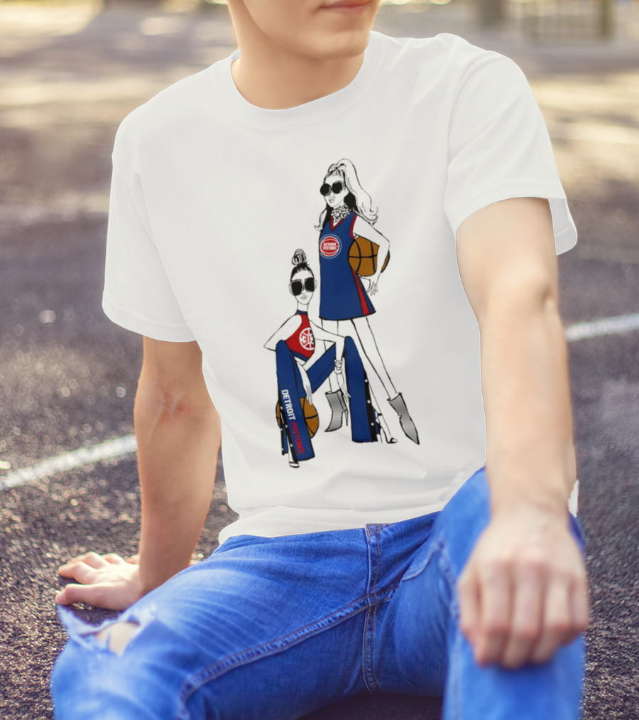 Detroit Pistons G-III 4Her Basketball Fashion Sisters Fitted Girls T-Shirt