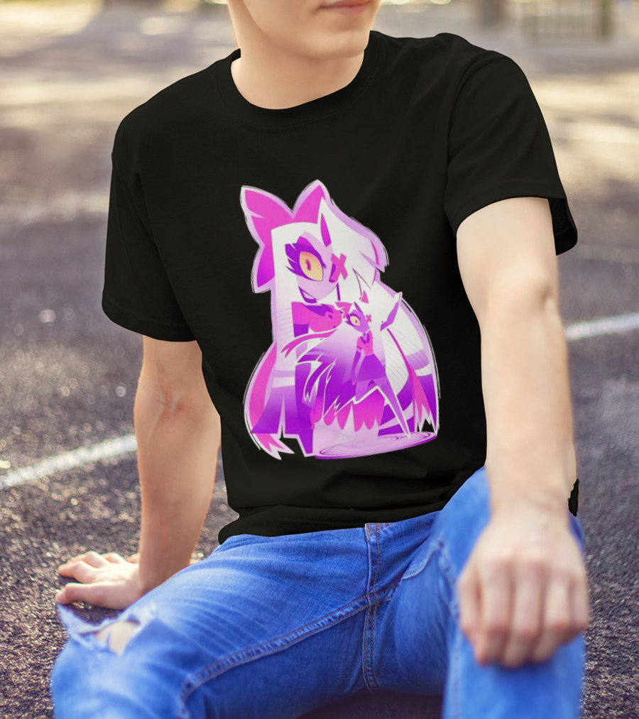 Exorcist Angel Hazbin Hotel Game Purple Character T-Shirt