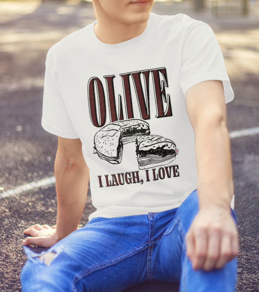 OLIVE I Laugh I Love Black Burger Joke T-Shirt