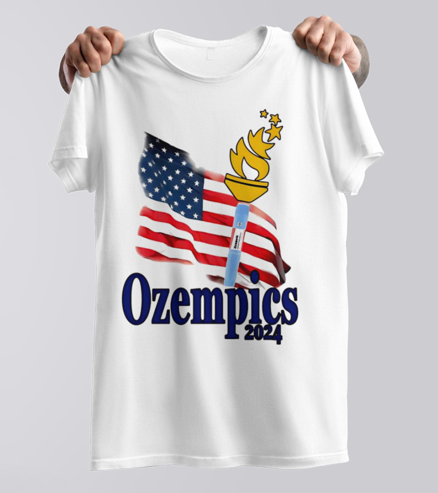 Ozempics 2024 American Flag Torch Stars T-Shirt