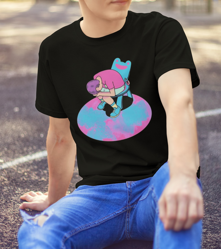 Bell Tolls X My Bells Child In Chair Art With Pink And Blue Palette T-Shirt