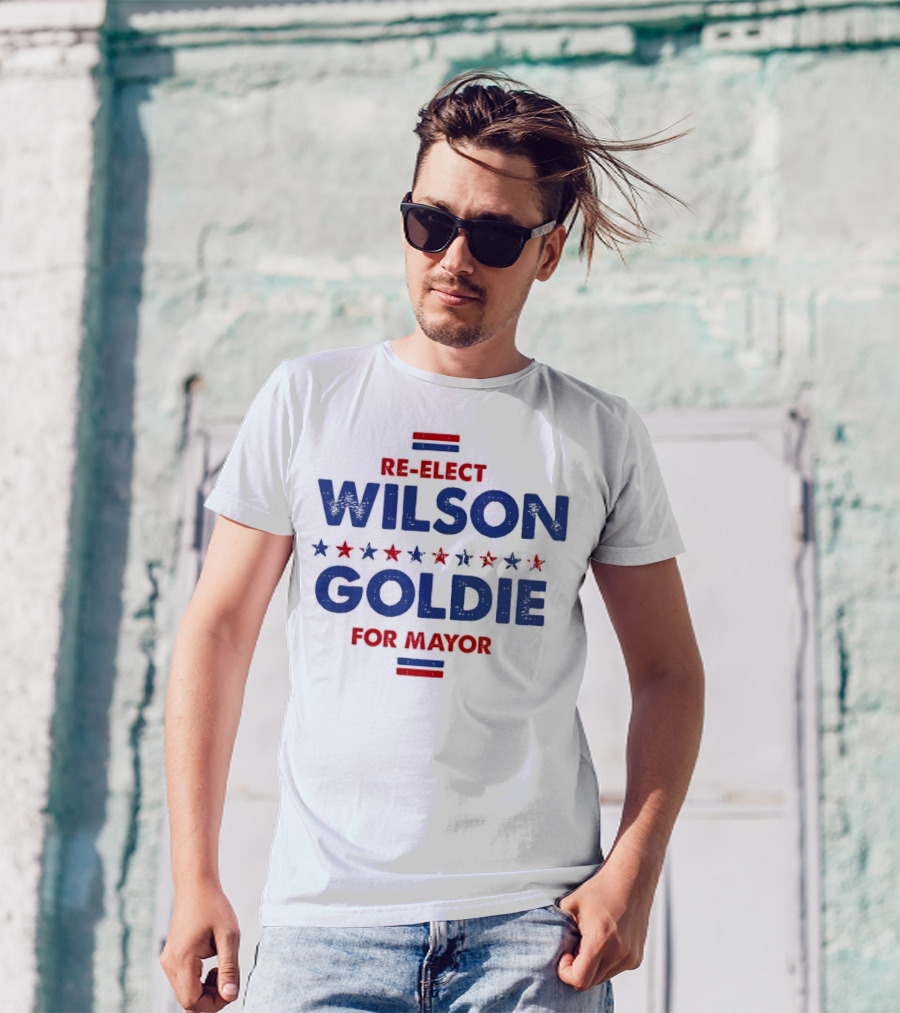 Re-elect Wilson Goldie Mayor 2024 Red Blue Stars T-Shirt
