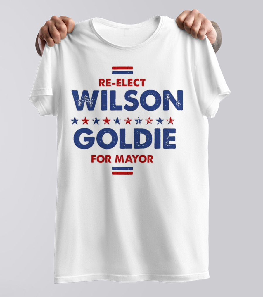 Re-elect Wilson Goldie Mayor 2024 Red Blue Stars T-Shirt