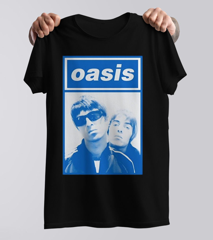 Oasis Noel And Liam Blue Photo T-Shirt
