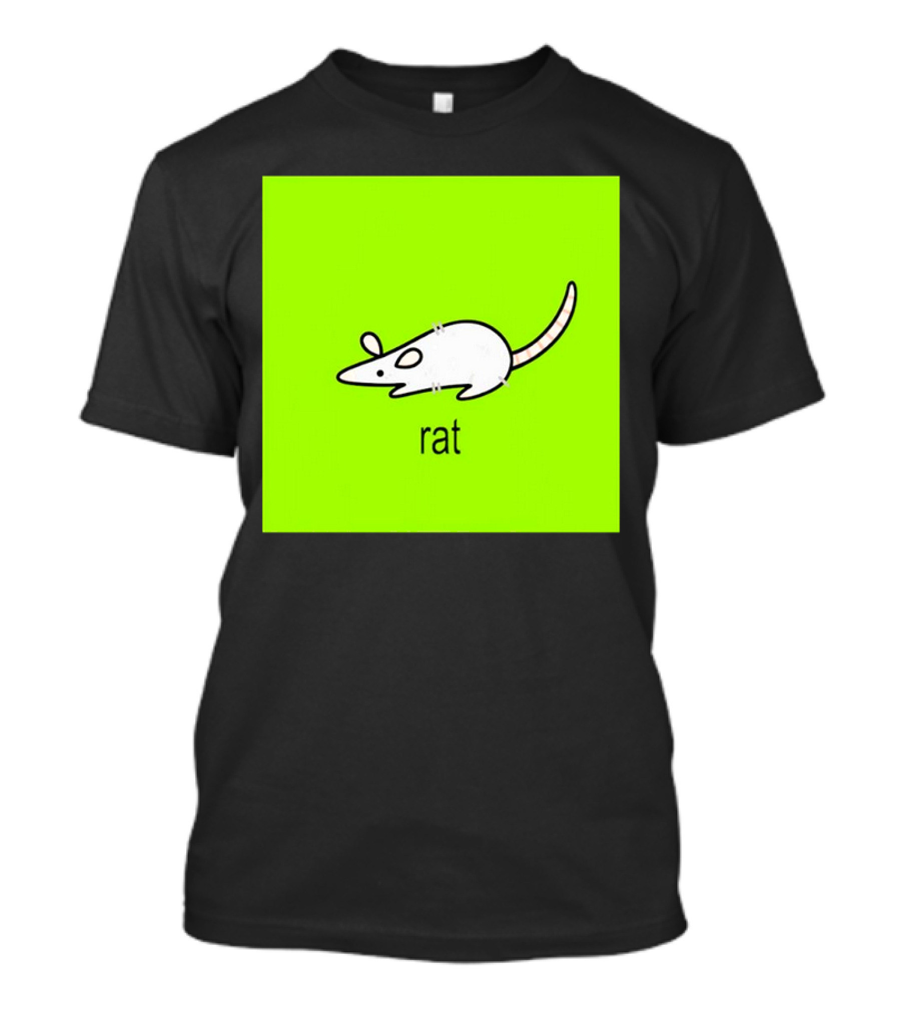 Rat Summer Brat Cartoon Bright Green T-Shirt