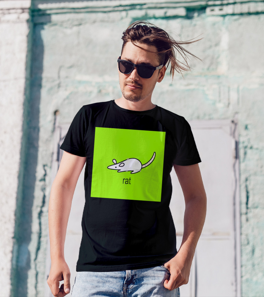 Rat Summer Brat Cartoon Bright Green T-Shirt