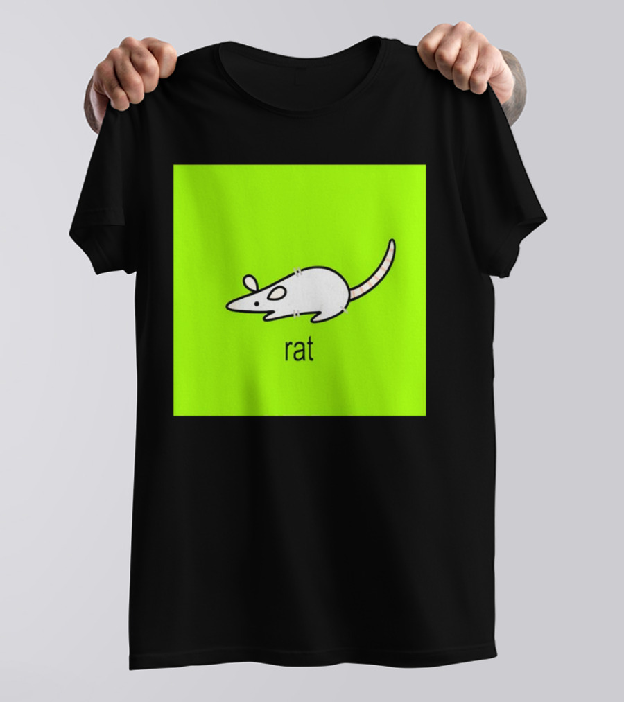 Rat Summer Brat Cartoon Bright Green T-Shirt