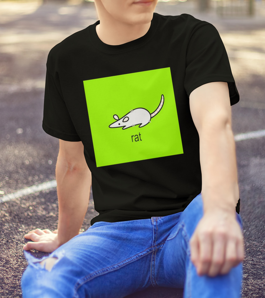 Rat Summer Brat Cartoon Bright Green T-Shirt