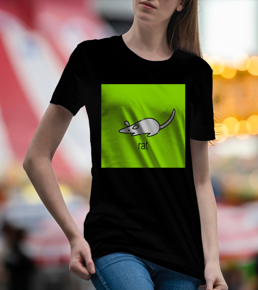 Rat Summer Brat Cartoon Bright Green T-Shirt