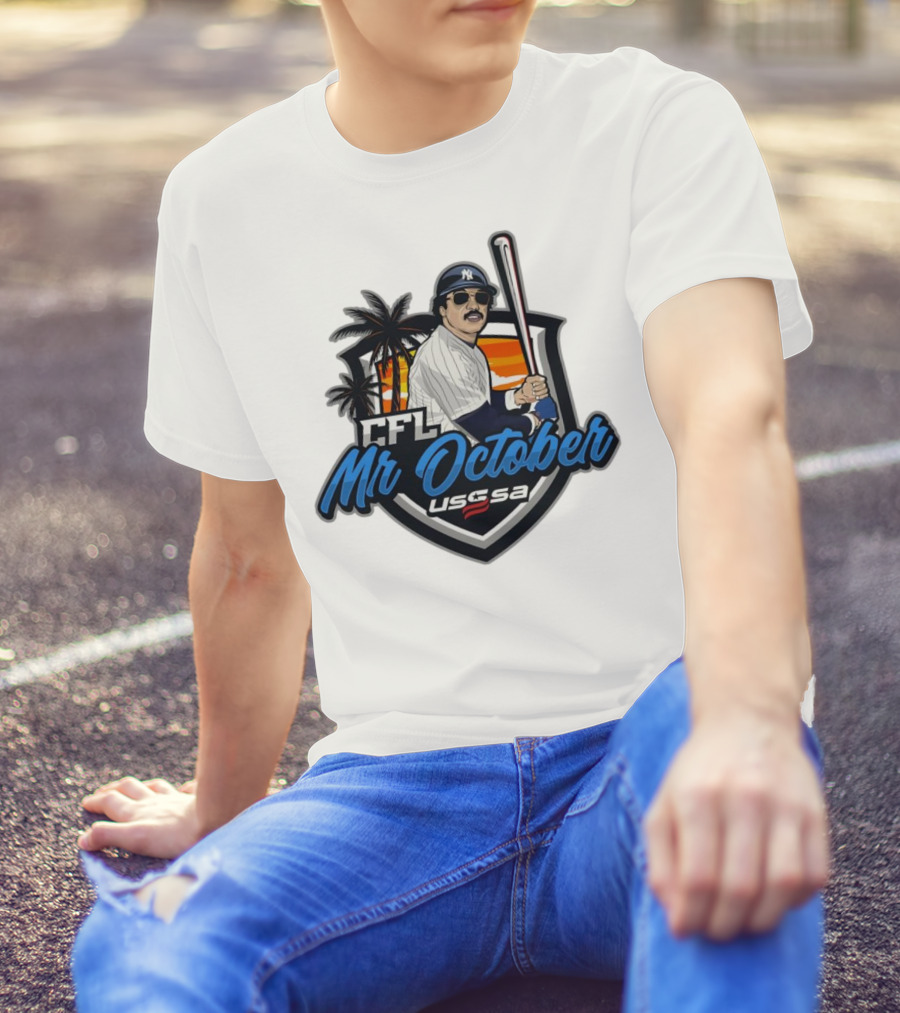 CFL Mr. October USSSA Florida Baseball 2024 Palm Trees Sunset Batter T-Shirt