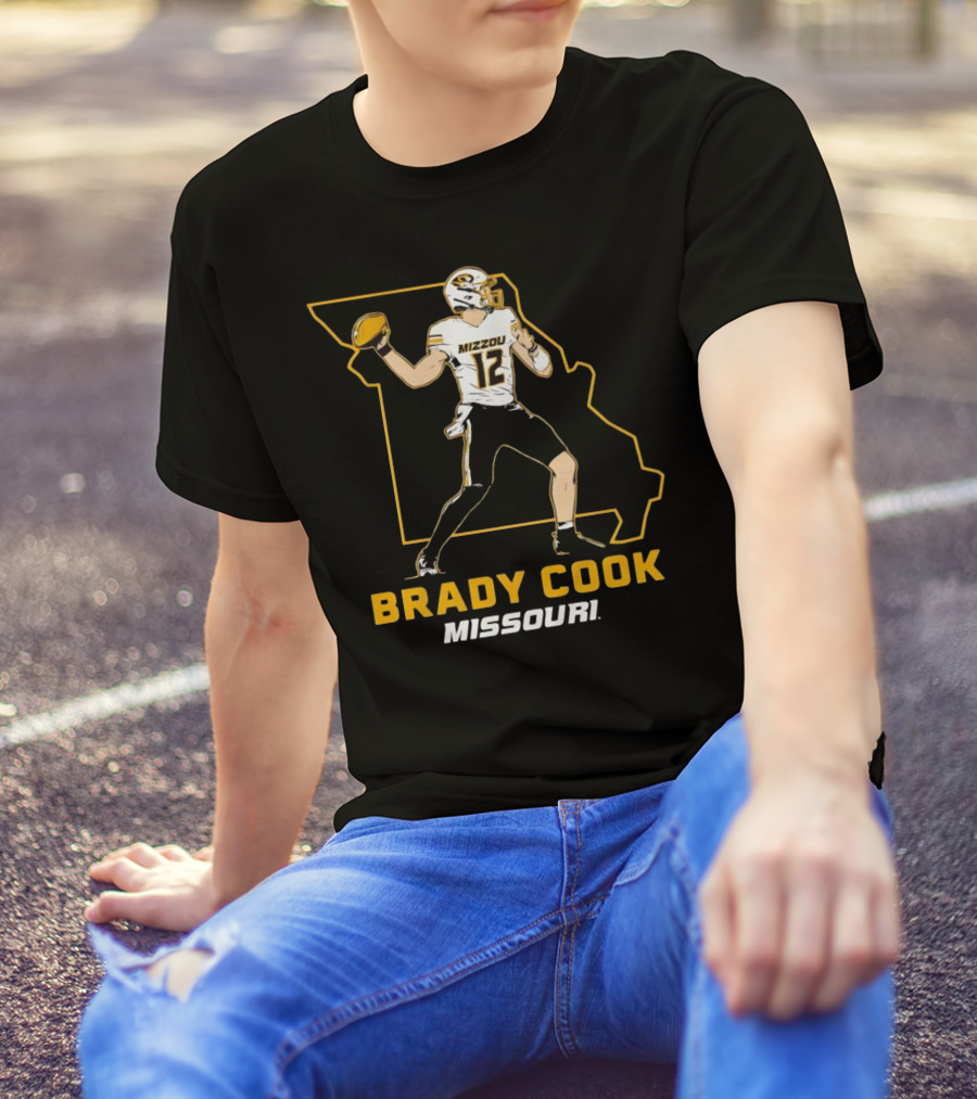 Brady Cook Mizzou Missouri Football Player 12 T-Shirt