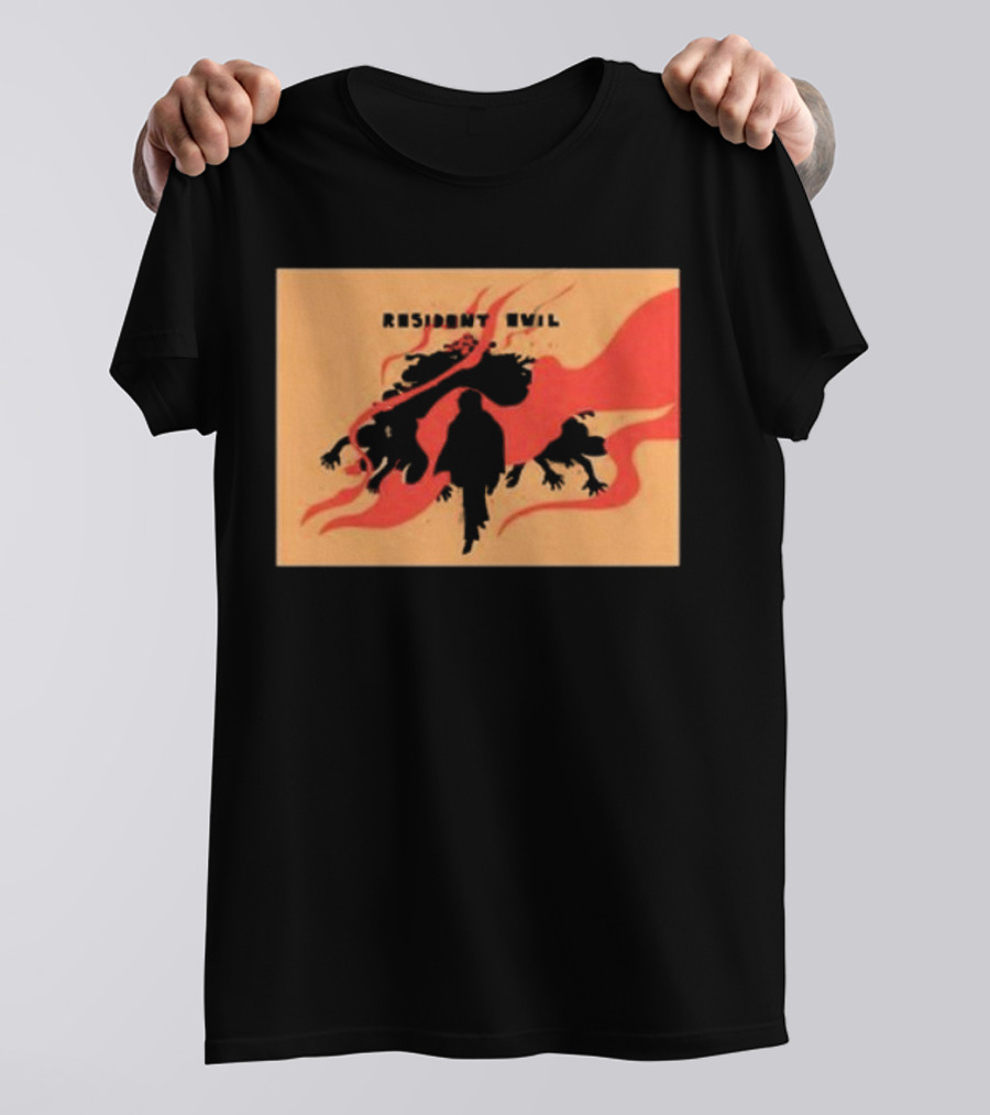 Resident Evil Silhouette Shadow Red Flames T-Shirt