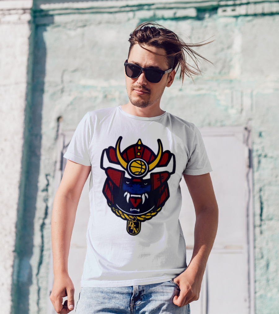 Denver Nuggets Samurai Helmet Emblem With DN Badge T-Shirt
