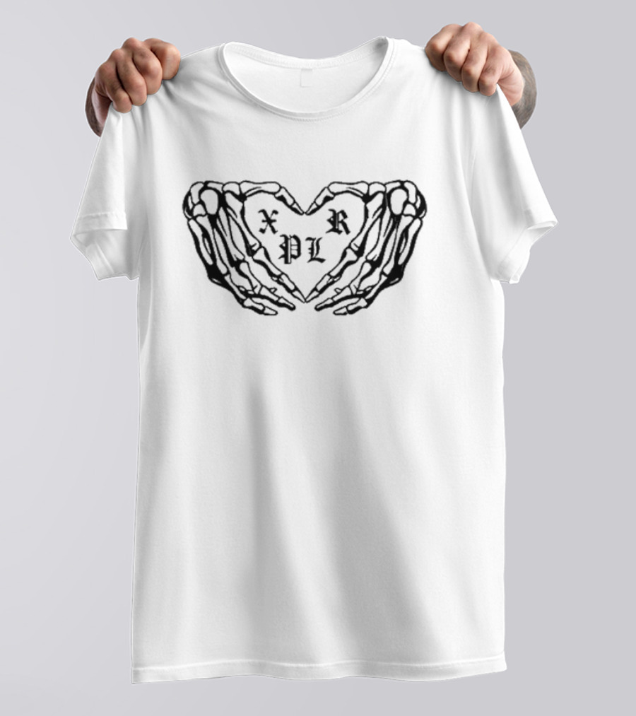XPLR Skeleton Hands Heart T-Shirt